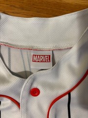 Marvel Spiderman Striped Baseball Jersey/Shirt White Mens X-Small Graphics