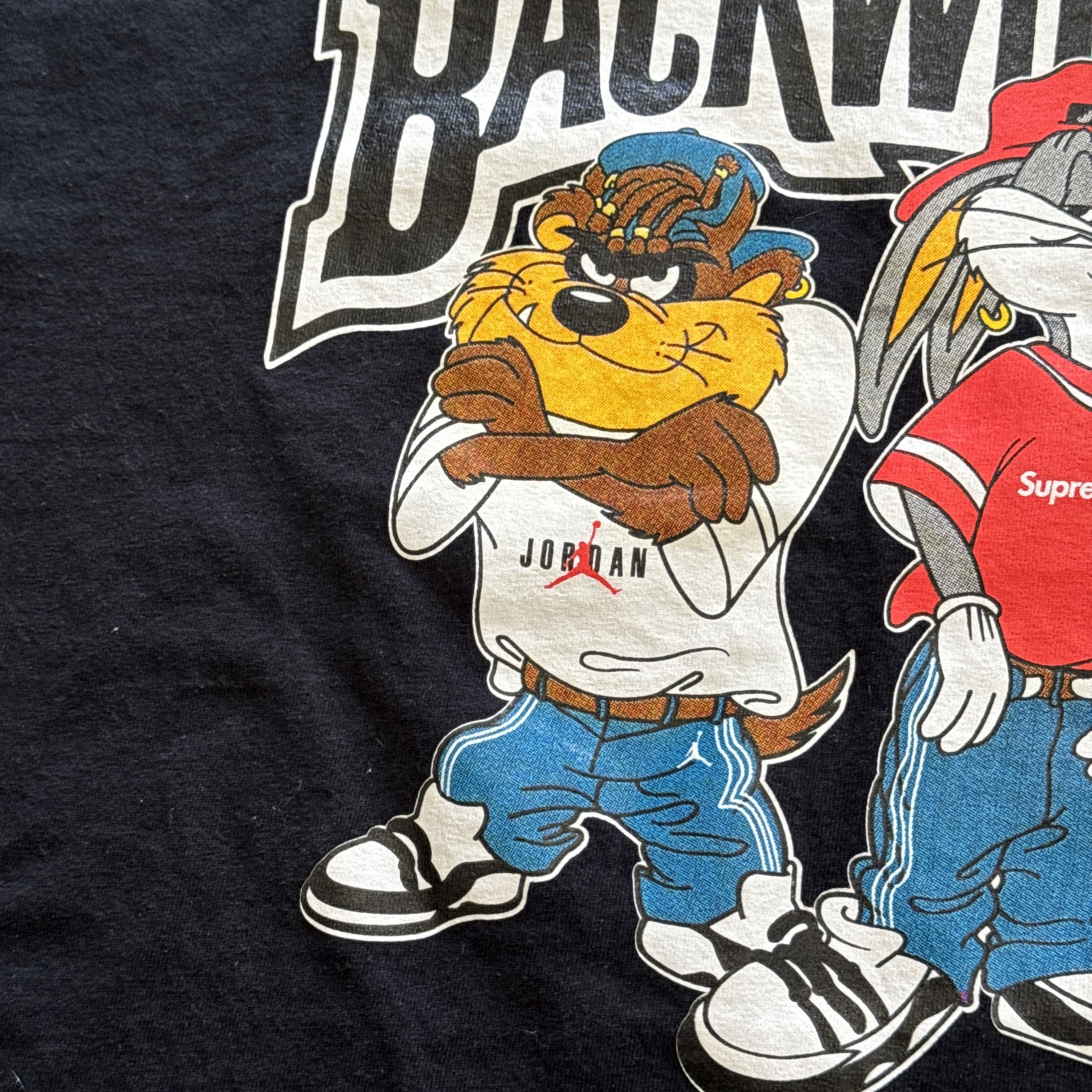 Vintage Backwoods Cigars Bugs Bunny Taz T Shirt Mens 2XL XXL Black Rare Color gallery