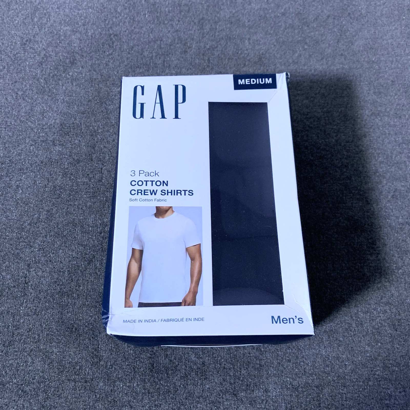 Gap Men's 3-Pack Undershirts Medium M Cotton Crew Neck Classic-Fit Black T-Shirt gallery
