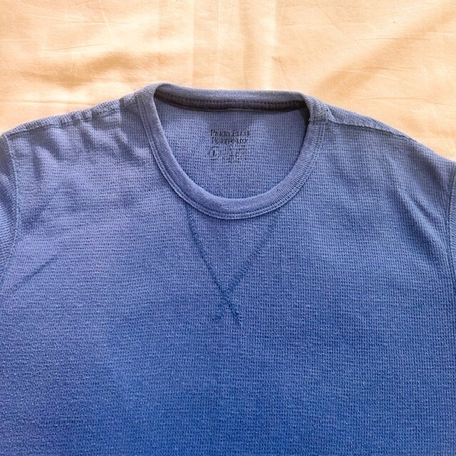 Perry Ellis Mens Long Sleeve Tee sz M Blue read gallery