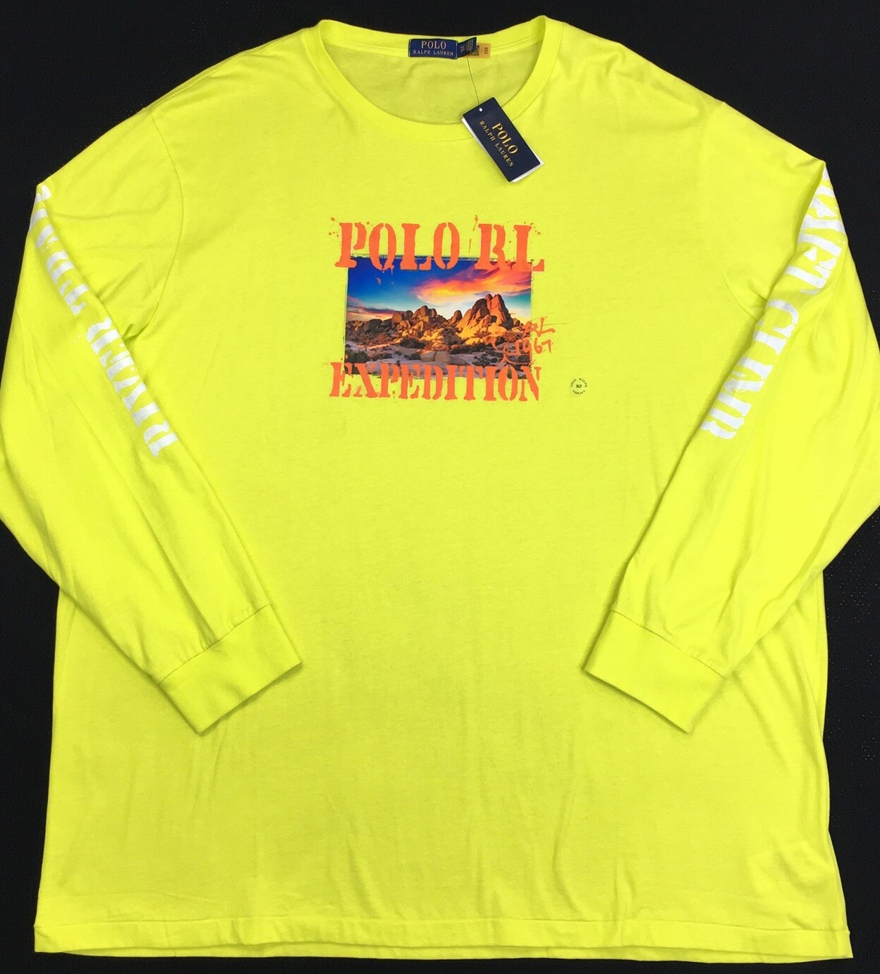 Men's Polo Ralph Lauren Expedition Desert Graphic T-Shirt Neon 3XLT 3LT Big NEW gallery