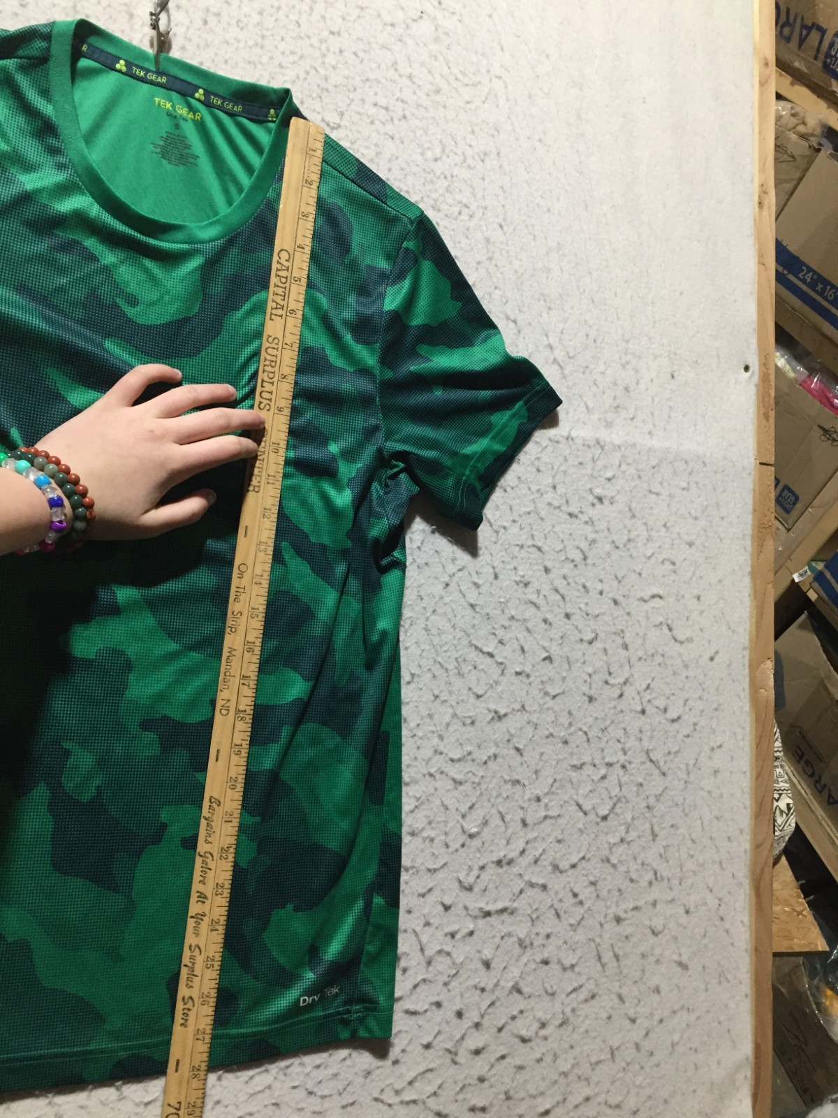 Tek Gear Dry Tek Shirt Mens S Small Green Camouflage Digital Crew Neck Short Slv gallery
