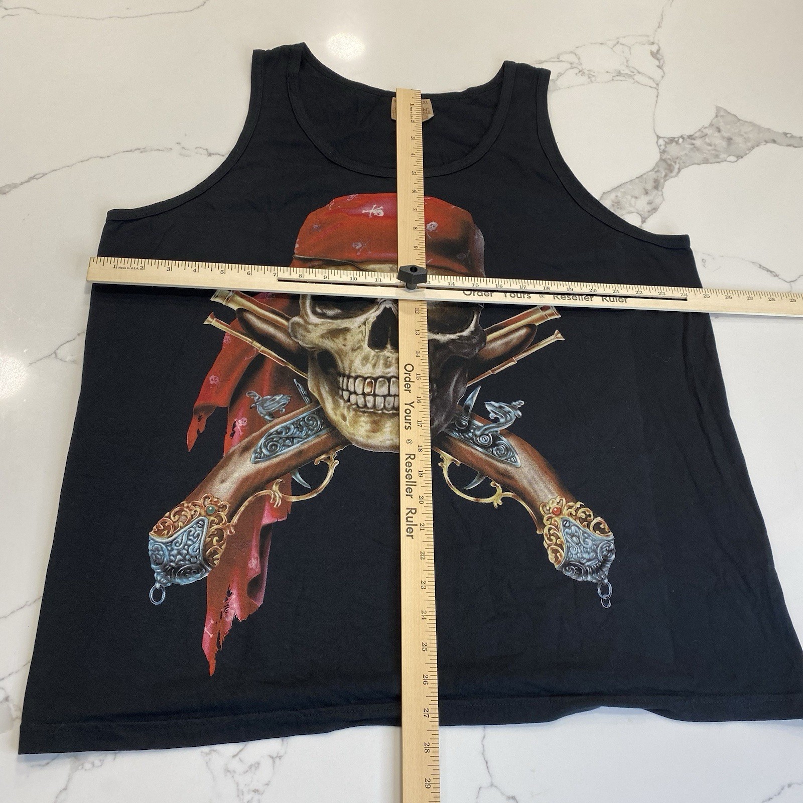 Vintage The Mountain Tank Top Mens 2XL Black Pirate Skull Sleeveless Cotton New gallery