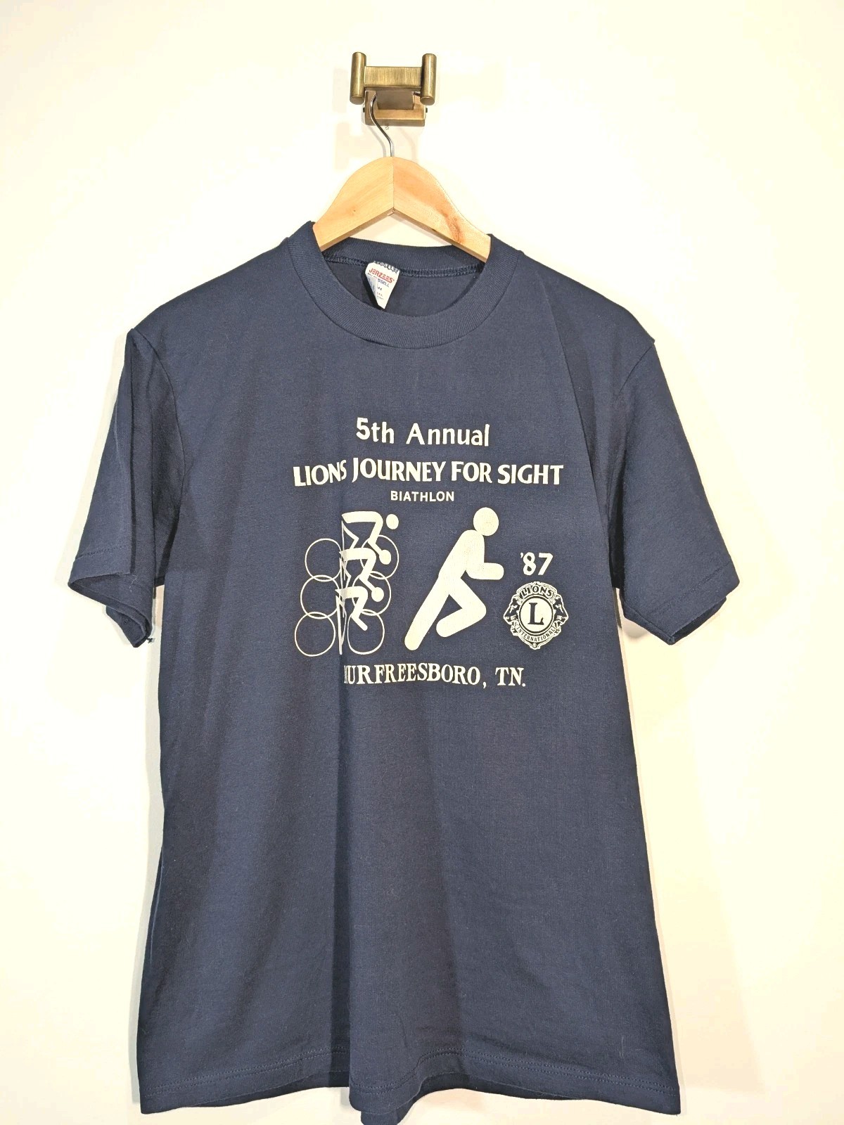 Vintage 87 Single Stitch T Shirt Russell Made In USA XL Bike Run Murfreesboro gallery