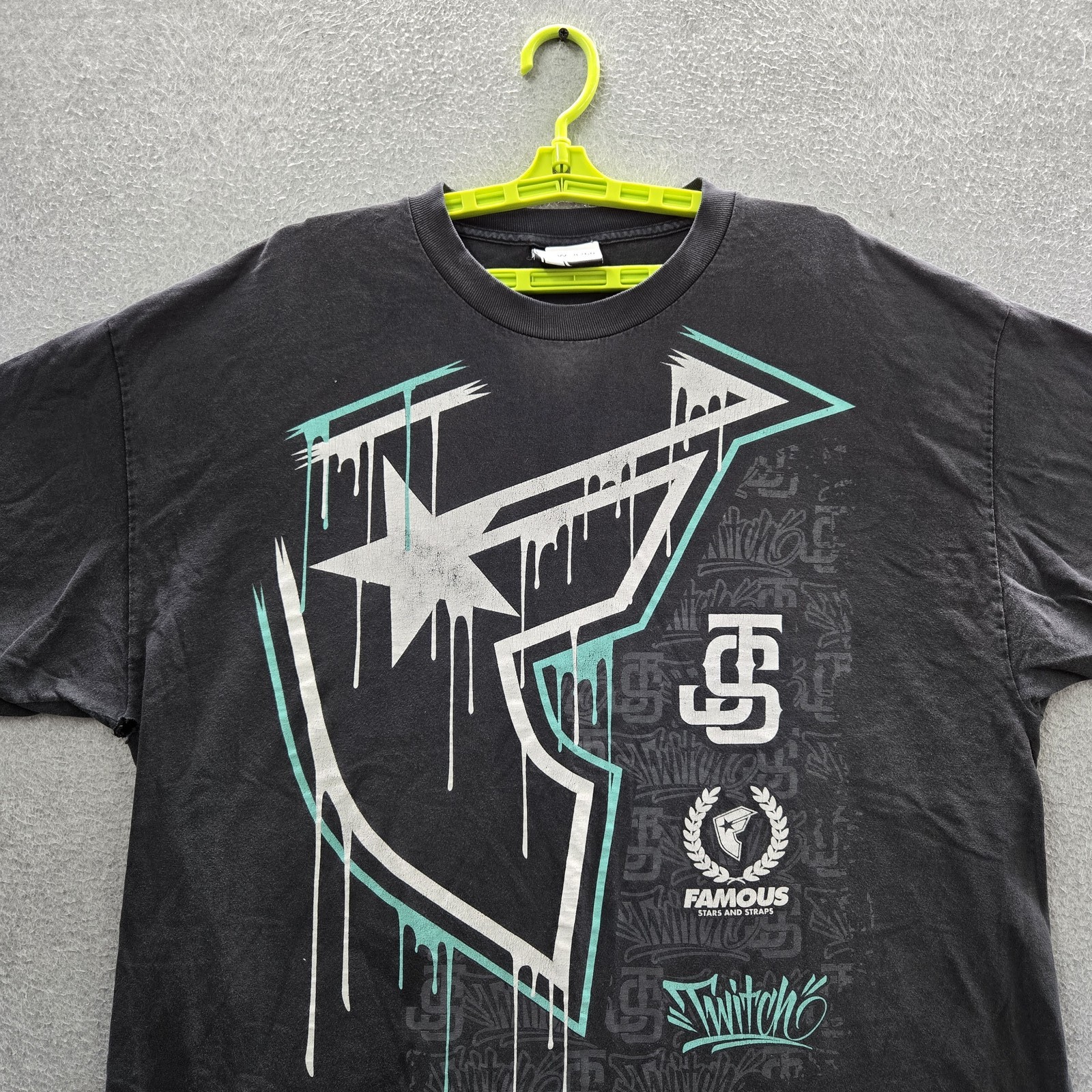 VINTAGE Famous Stars & Straps Men Shirt 2XL Black Logo Y2K Grunge READ gallery
