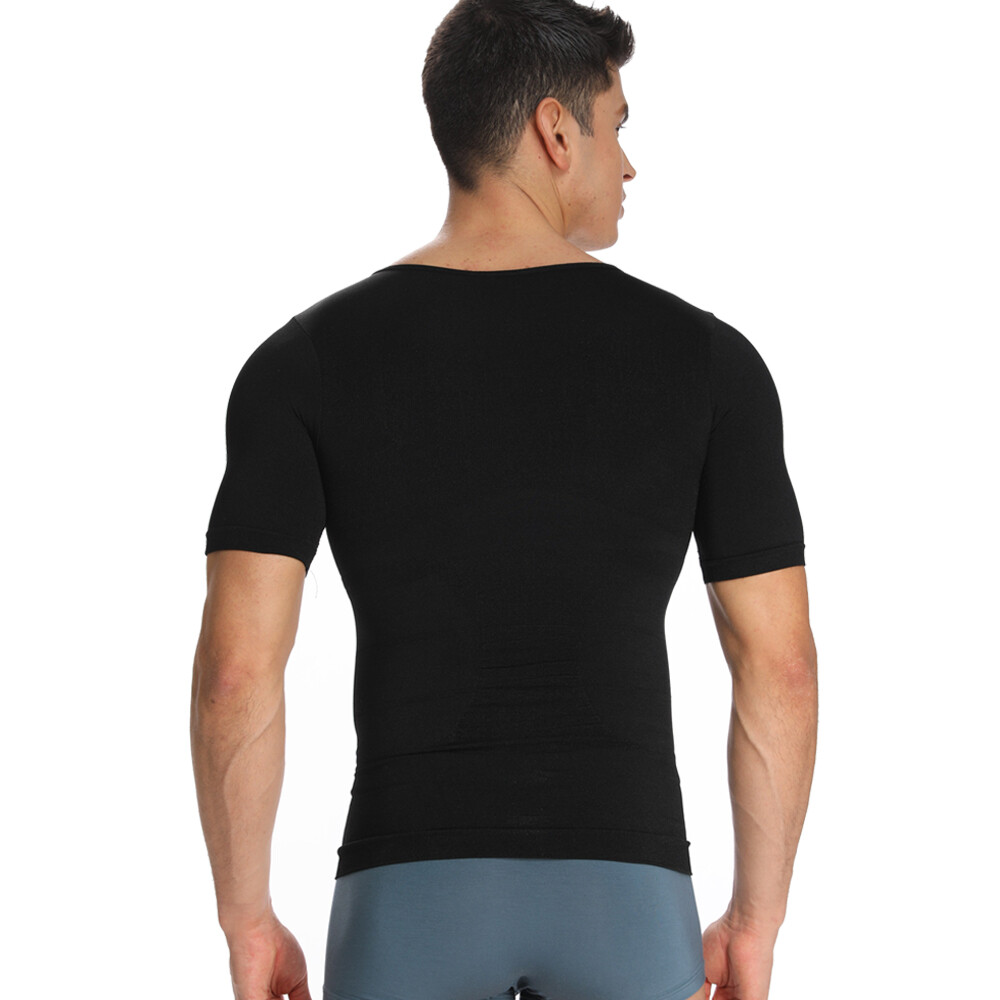 Mens T-Shirt Body Shaper Vest Abs Abdomen Slimming Compression Fitness Shapewear gallery