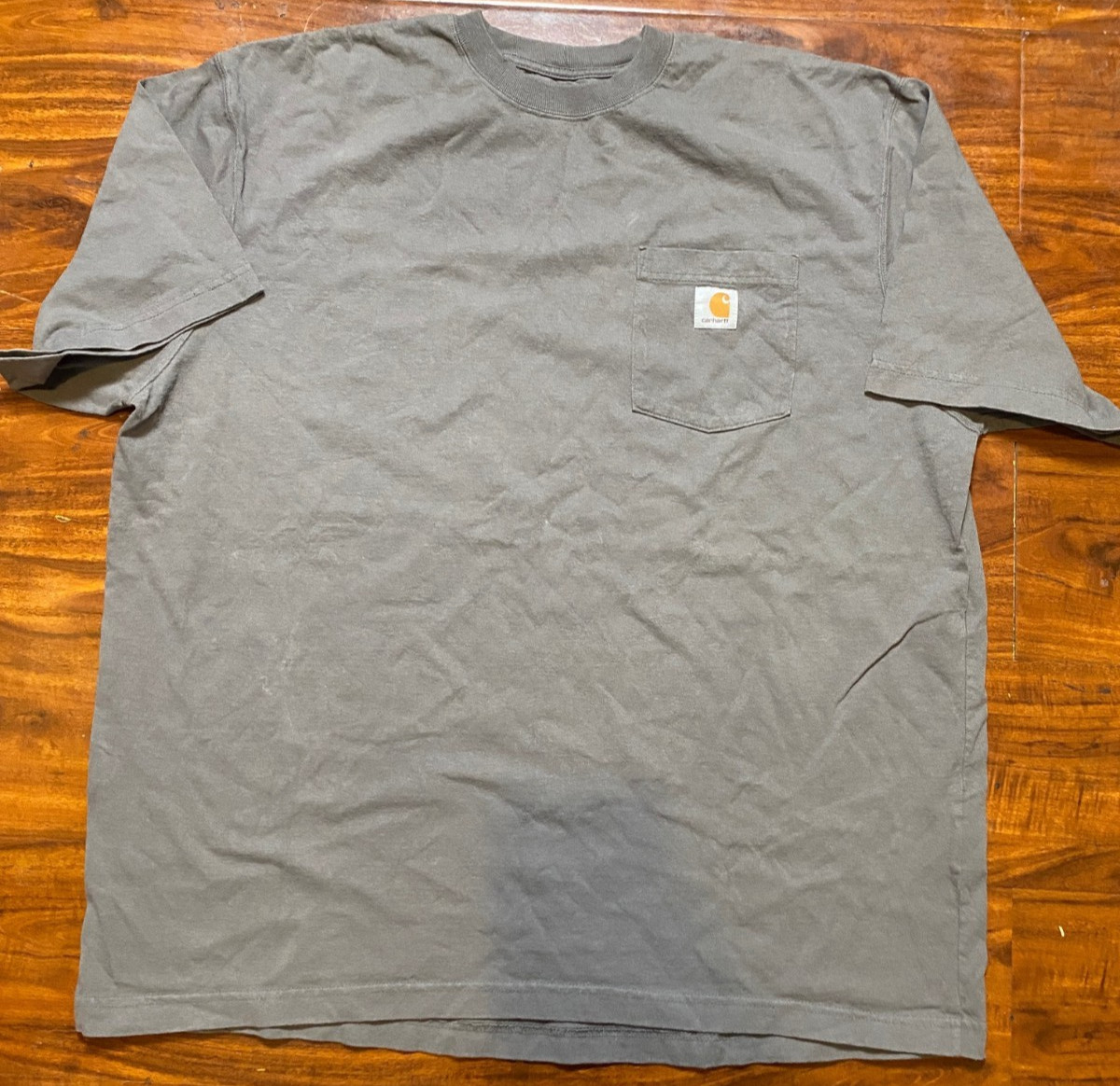 CARHARTT Men's Original Fit Gray Heavy Duty Cotton Pocket T-Shirt Size XL gallery