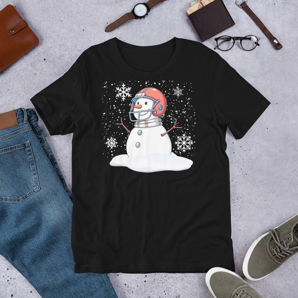 Christmas Football Snowman Holiday Sports Xmas Pajamas Women Men Unisex t-shirt