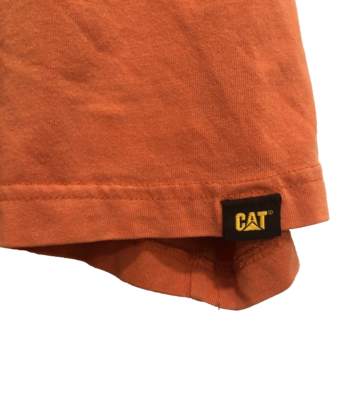 CAT Caterpillar Men's Short Sleeve Tshirt Spellout Logo Orange Size 2XL gallery