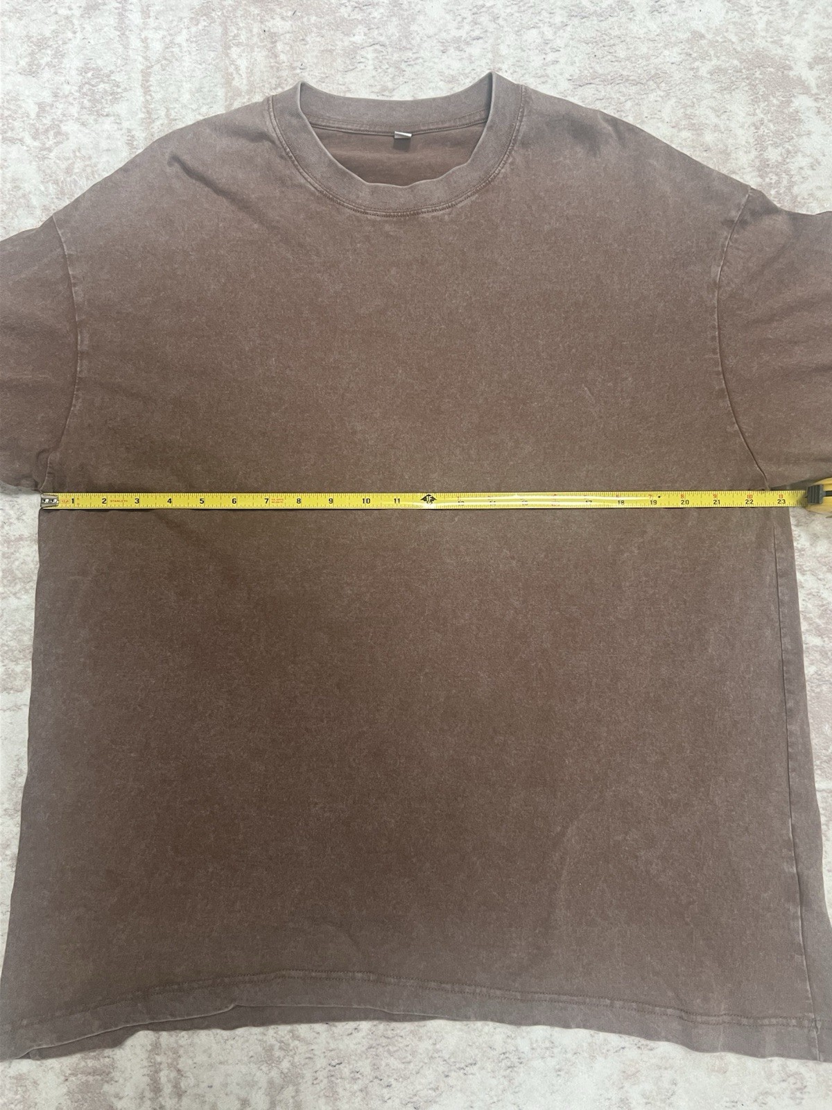 Men's Brown Solid Crew Neck Short Sleeve Cotton Knit Oversized Tee L/XL SKU 132 gallery