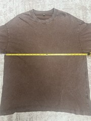 Men’s Brown Solid Crew Neck Short Sleeve Cotton Knit Oversized Tee L/XL SKU 132