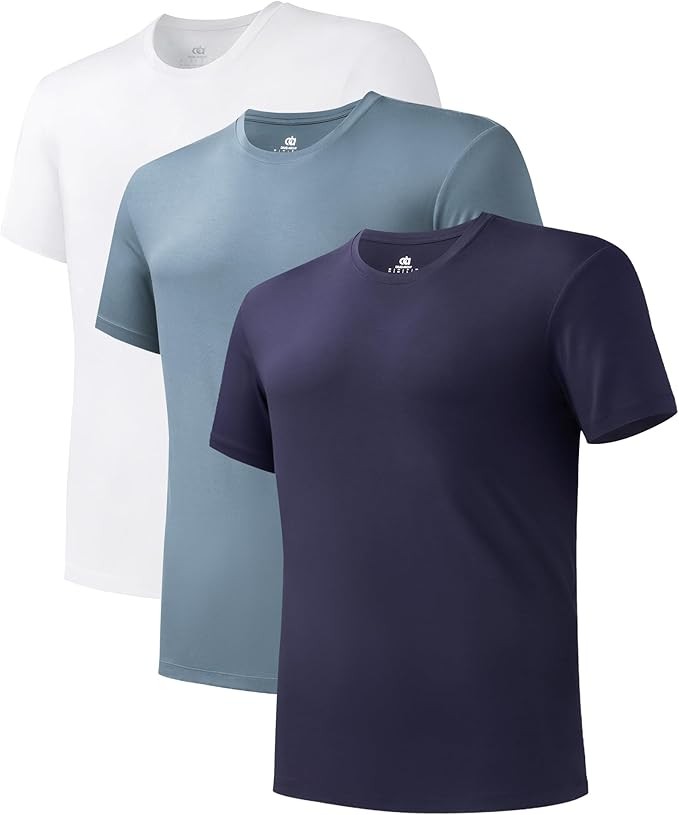 Men's Bamboo Rayon Crewneck Moisture-Wicking, Stretchy Undershirts – 3 Pack gallery