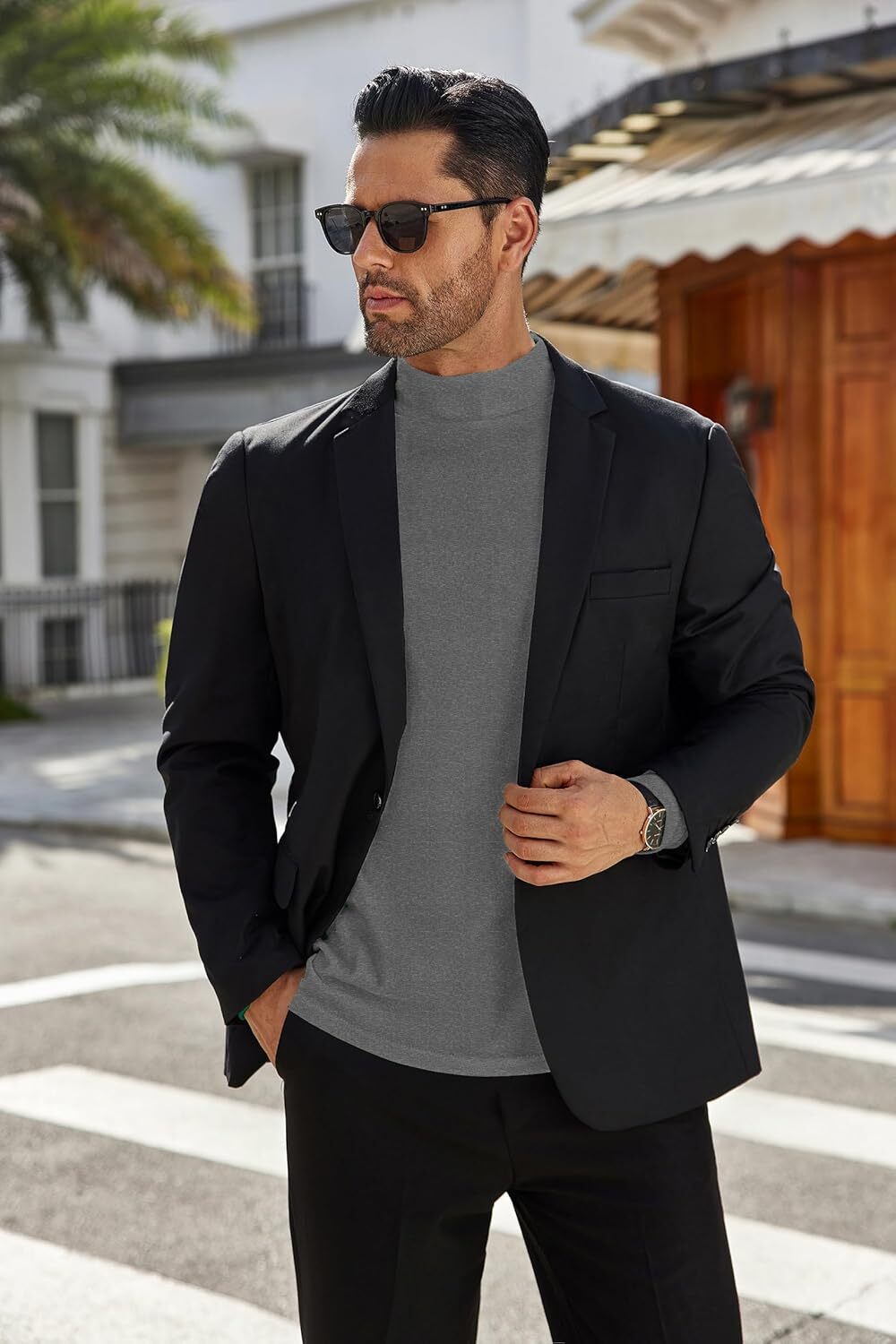 Men Mock Neck Turtleneck Long Sleeve Shirts Undershirt Thermal Fleece Lined Tops gallery