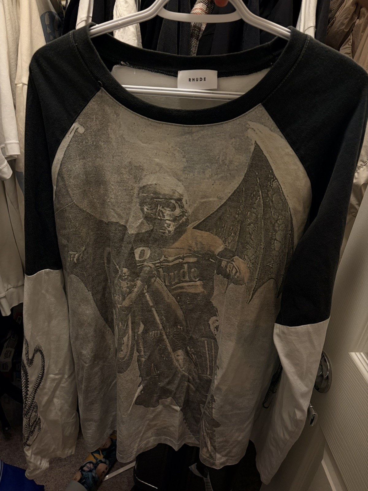 Rhude Raglan Long Sleeve T Shirt W/ Set In Sleeves gallery