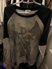 Rhude Raglan Long Sleeve T Shirt W/ Set In Sleeves