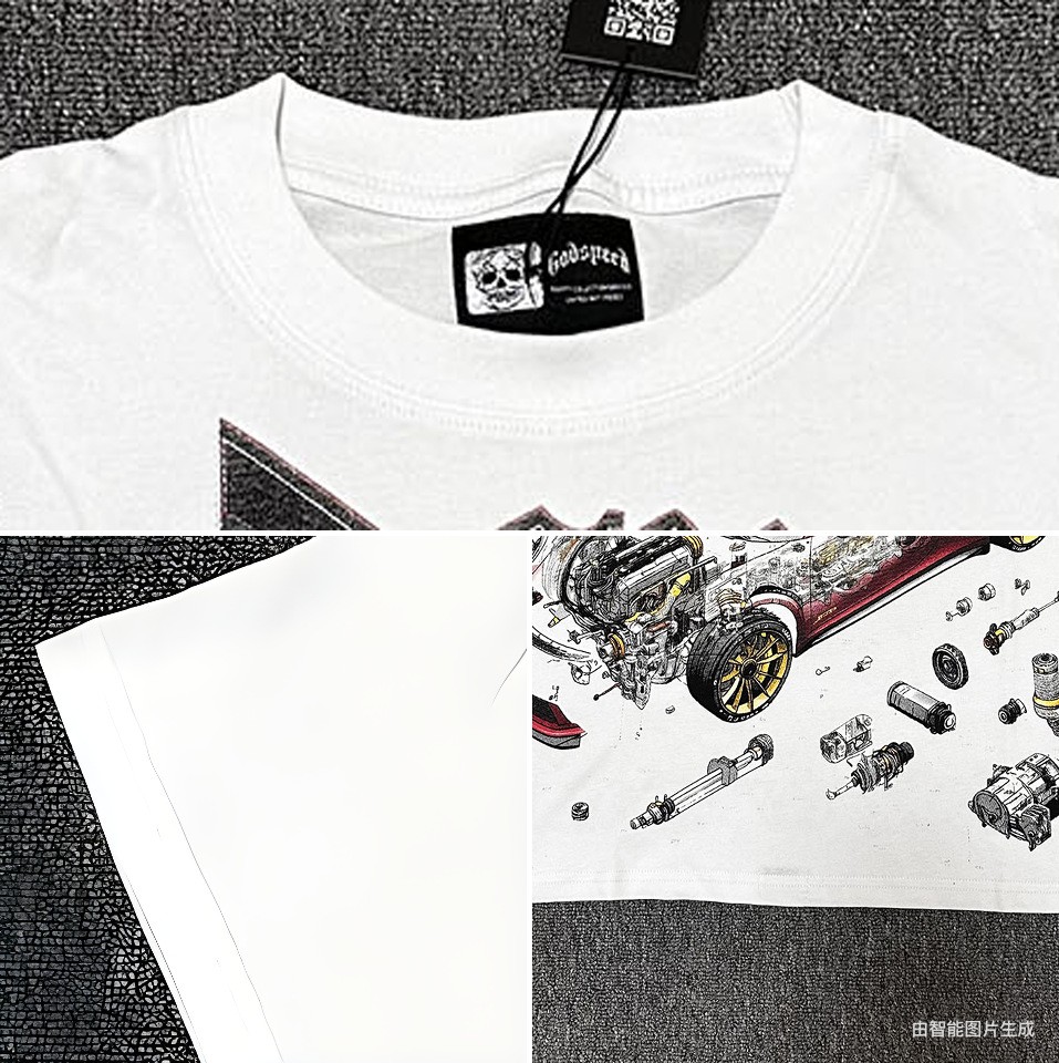 Brand New Godspeed Broken car parts print Tee Mens shorts Sleeve T-shirt gallery