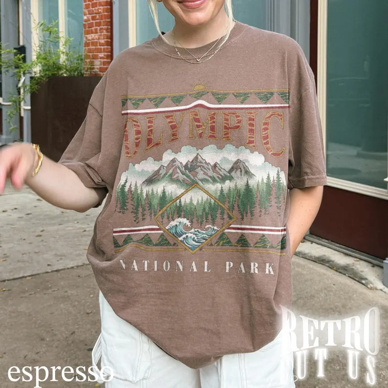 Olympic National Park Vintage Comfort Tee Shirt Nature Outdoors Travel gallery