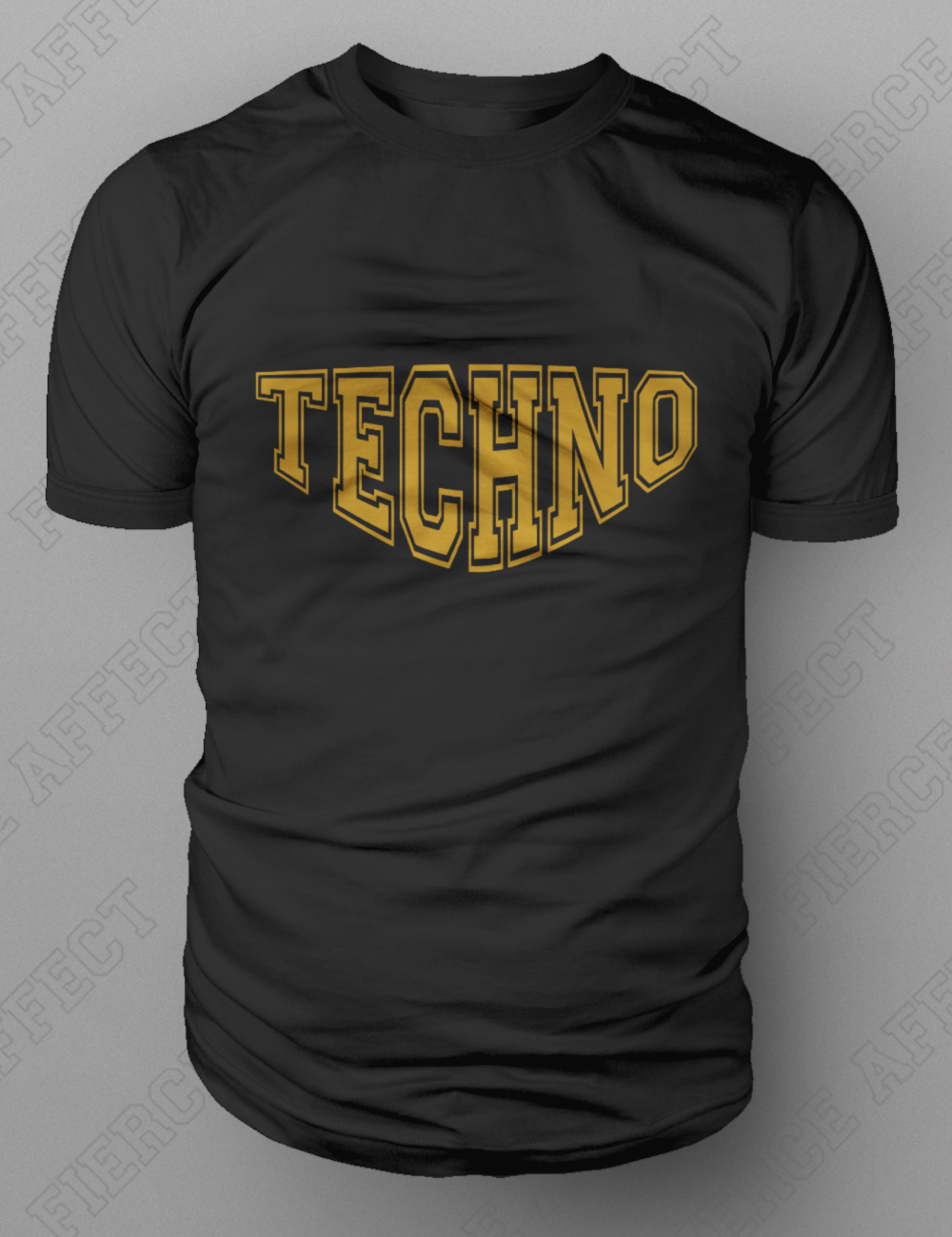 "TECHNO" Detroit Acid House Minimal Club DJ EDM Rave GOLD FOIL DESIGN T-shirt gallery