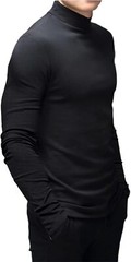 Men Long Sleeve Pullover Sweater Undershirt Mock Turtleneck T-Shirt Slimming Top