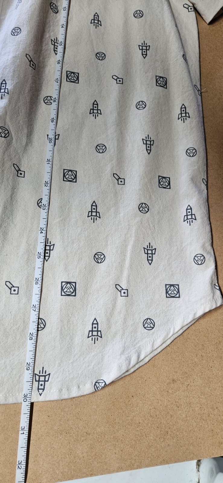 Lawless Apparel Raw Cotton Space Invaders AOP Handmade In Peru Mens S/S Sz L gallery