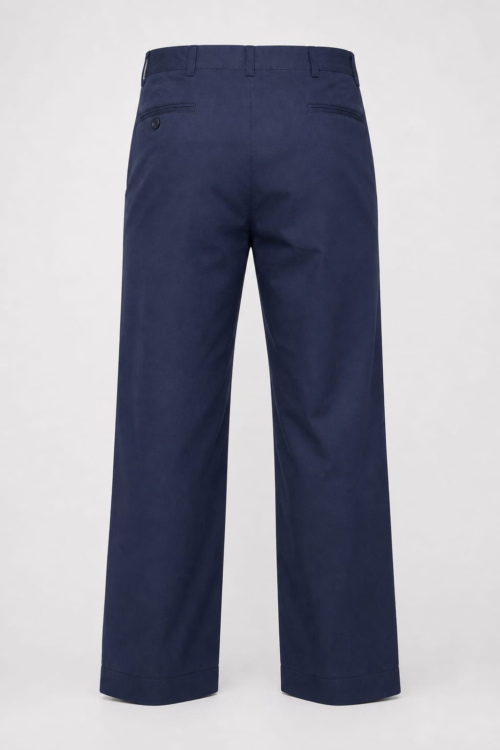 1990s Navy Cotton Tailored Men's Trousers Yuppie Style Size M gallery