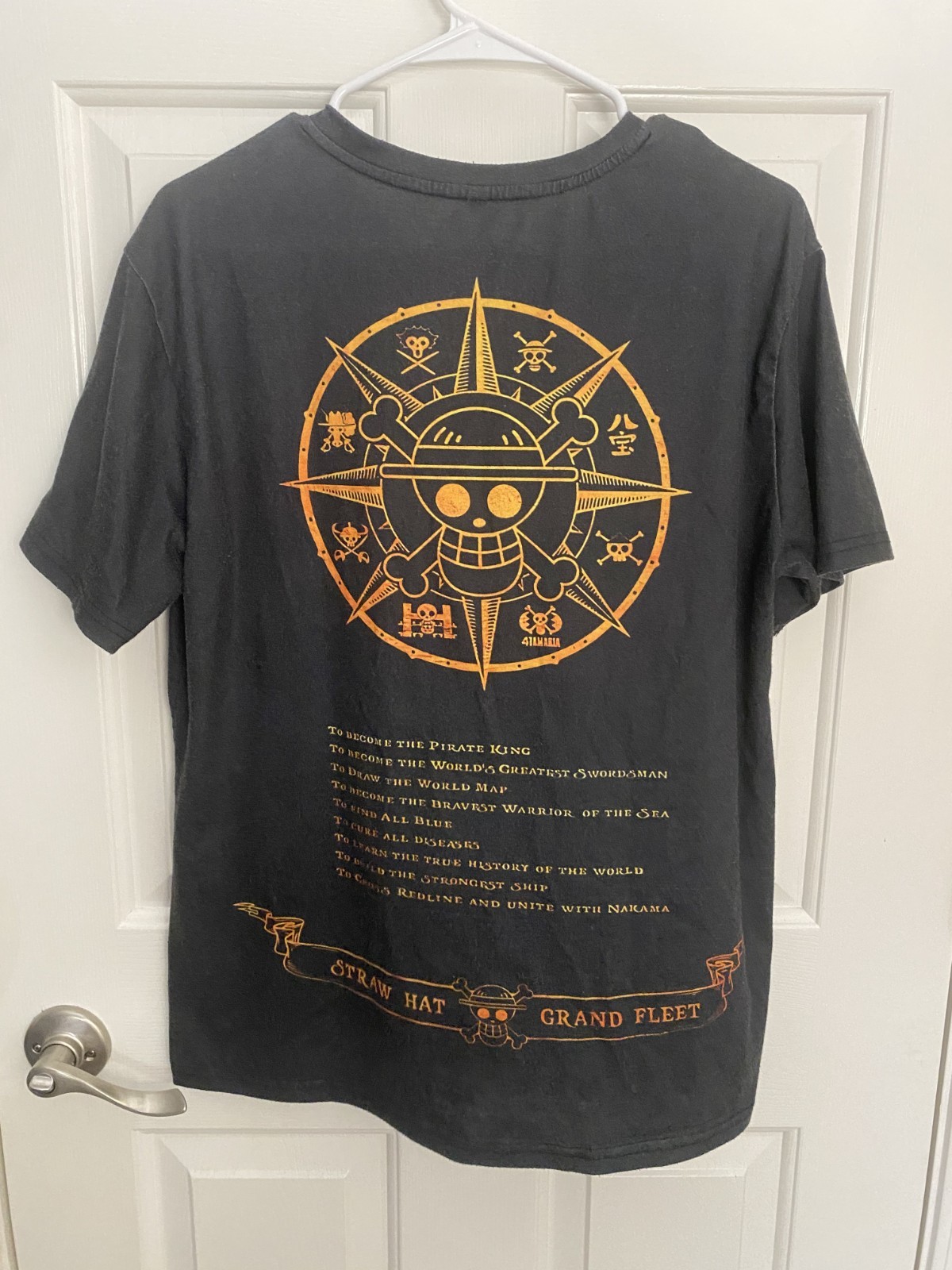 One Piece Straw Hat Grand Fleet Anime Graphic TShirt Black Size Medium Manga Tee gallery