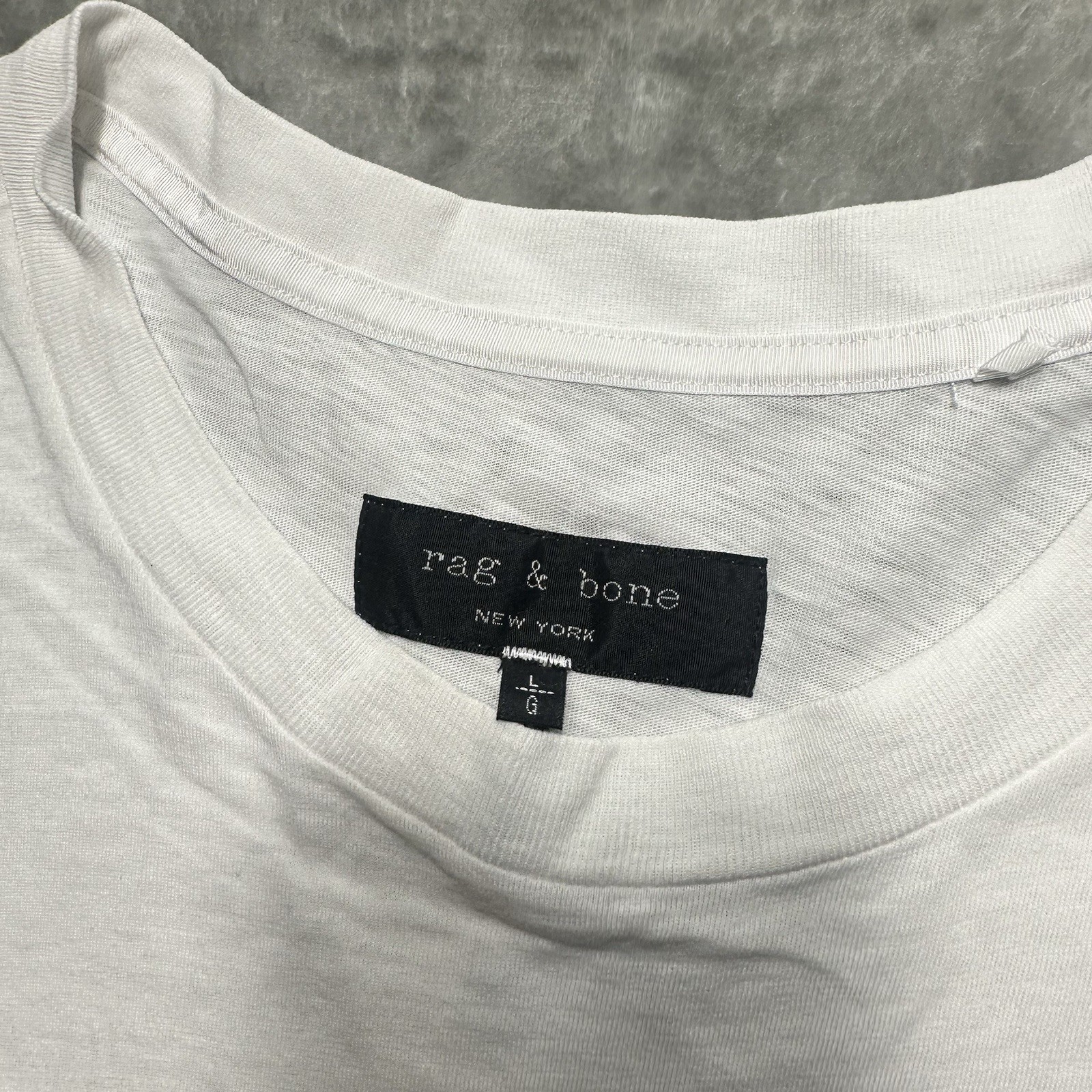 Rag & Bone Color-block Tee T-Shirt Mens Large White Gray Black Stretch gallery