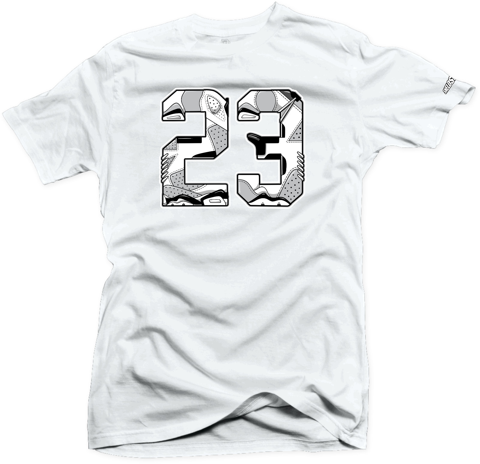Shirt To Match Jordan 6 Retro Reverse Oreo-The 23 Gray. White Tees gallery