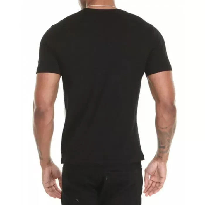 New Men T-Shirt Black Stylish Handmade Lambskin Genuine Leather Fashion Summer gallery