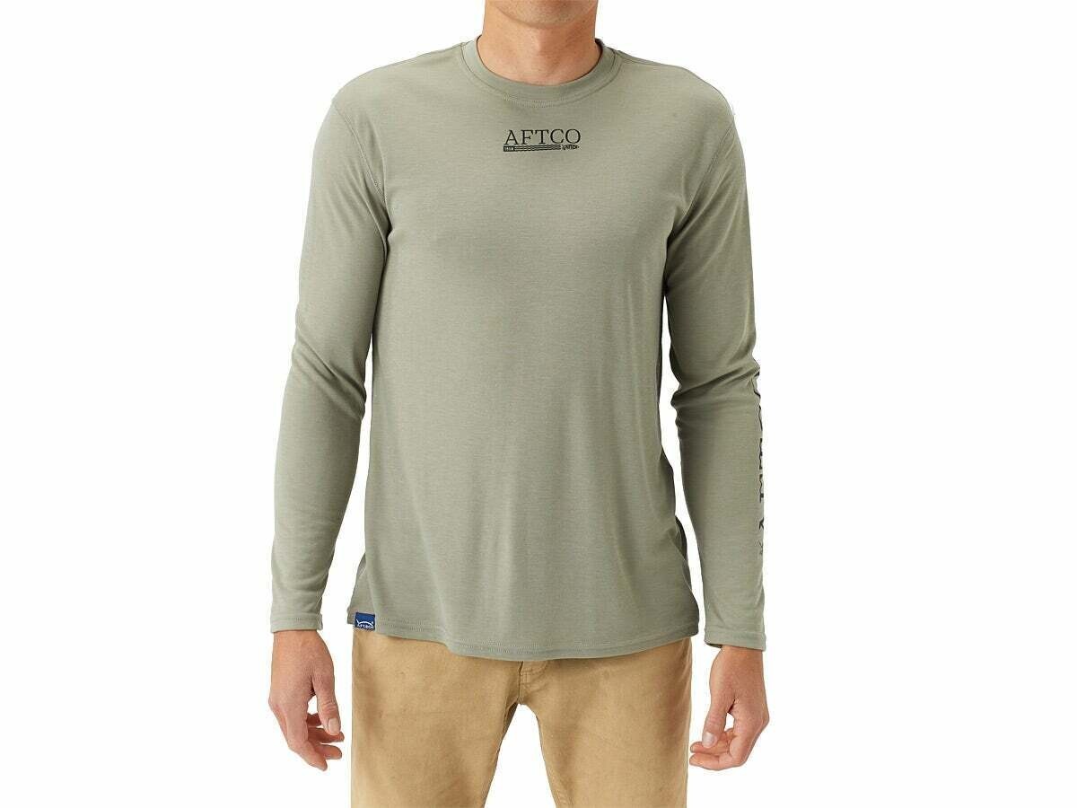 AFTCO Men's Frogger Drirelease Performance LS T-Shirt, Safari Heather Medium gallery