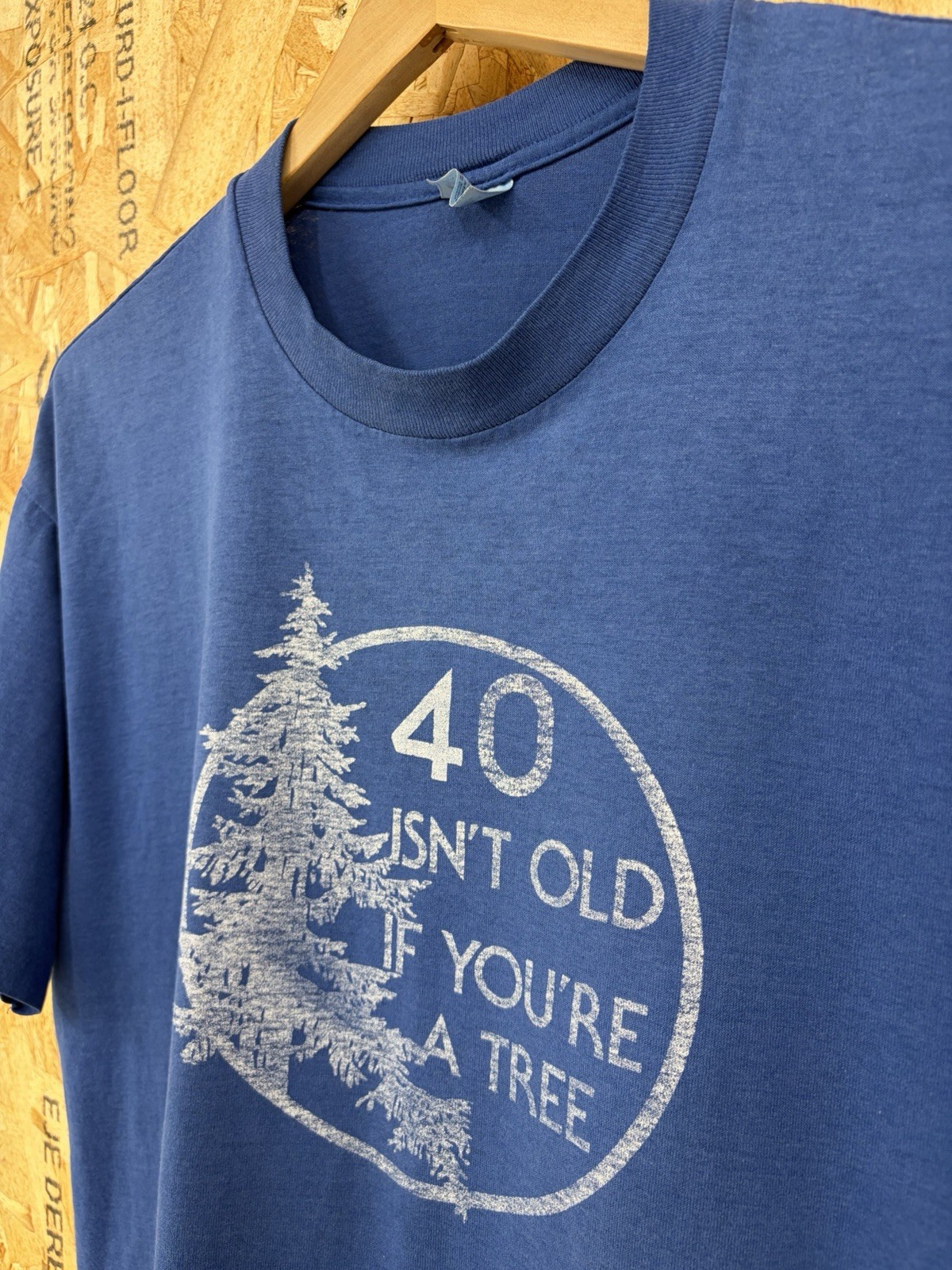 Vintage 80s Stedman 40 Isn’t Old Blue Tshirt XL Mens Single Stitch gallery