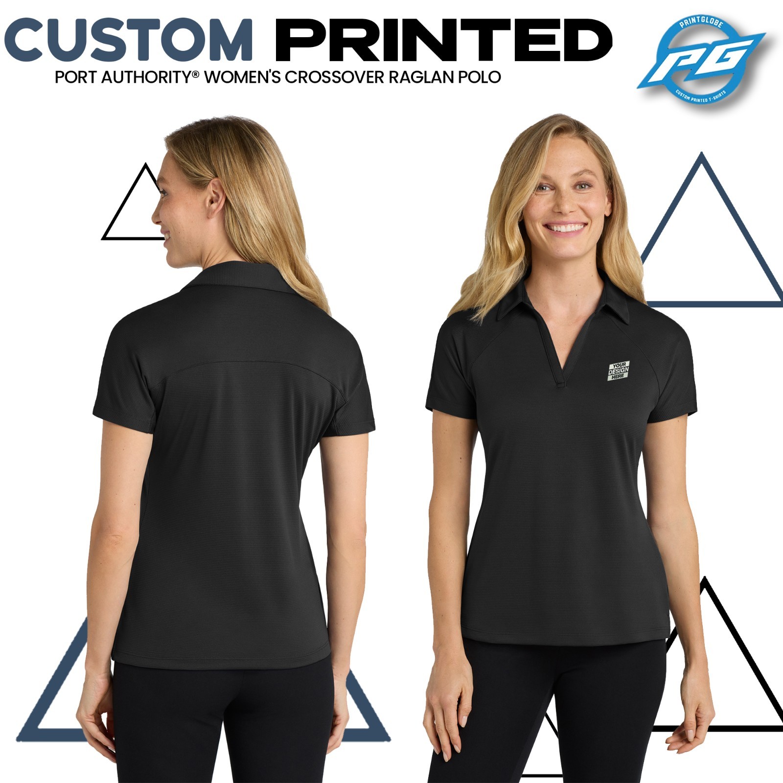 Custom Printed Port Authority Women's Crossover Raglan Polo Gift For Him L575 gallery