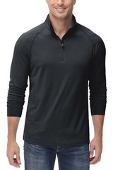 UPF50+ Men’s 1/4 Zip Sun Shirts Performance Skin Protection Fishing Shirts Tops