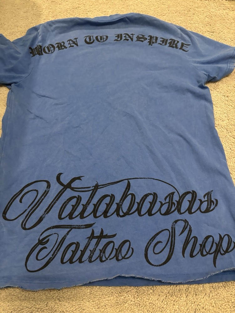 Valabasas Men’s Distressed Worn to InspireBlue T Shirt x Small 100% Cotton