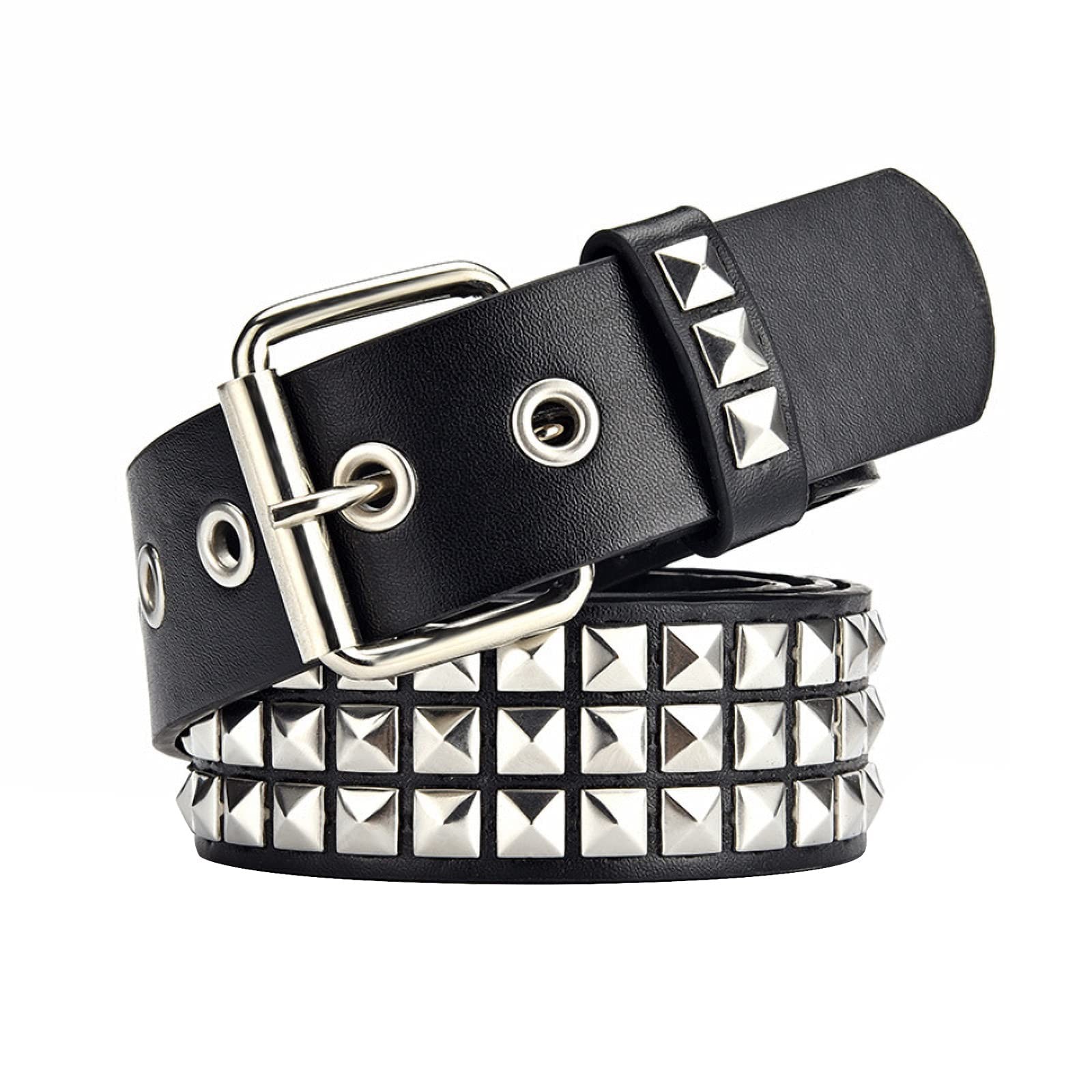 Studded Belt, Metal Punk Rock Rivet belt with Bright Pyramid Studded for Men …