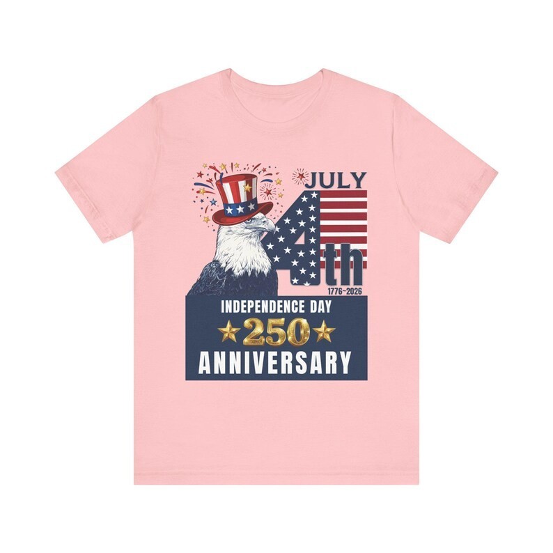 4th Of July T-Shirt, USA 250th Anniversary Graphic Tee, Uncle Sam Hat gallery