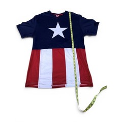 Marvel T Shirt Mens Medium Blue Captain America Star Stripes Red White and Blue