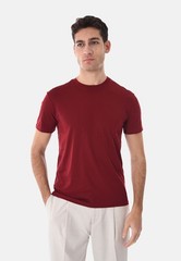 Men’s Slim Fit Cotton Basic T Shirt Half Sleeve Solid Color Made Italy