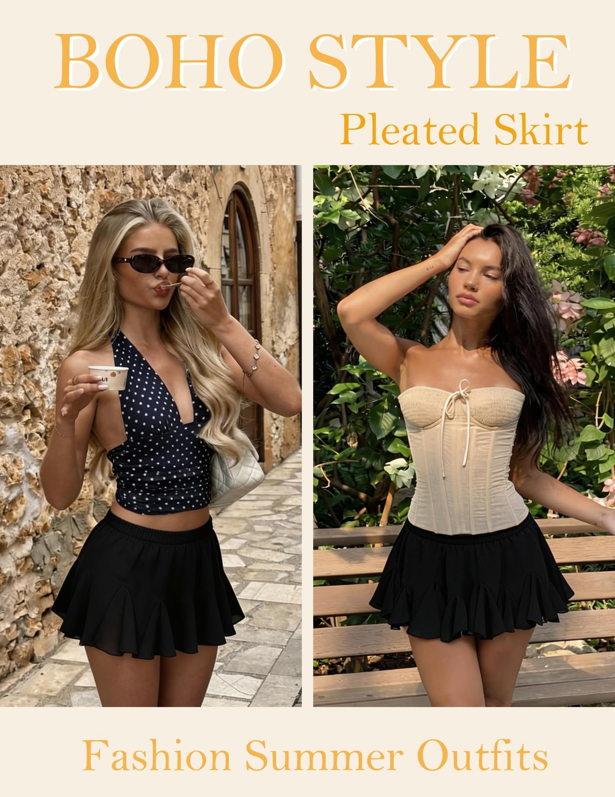 Avidlove Black Skirt for Women Pleated Skater Skirt Basic Casual High Waisted... gallery