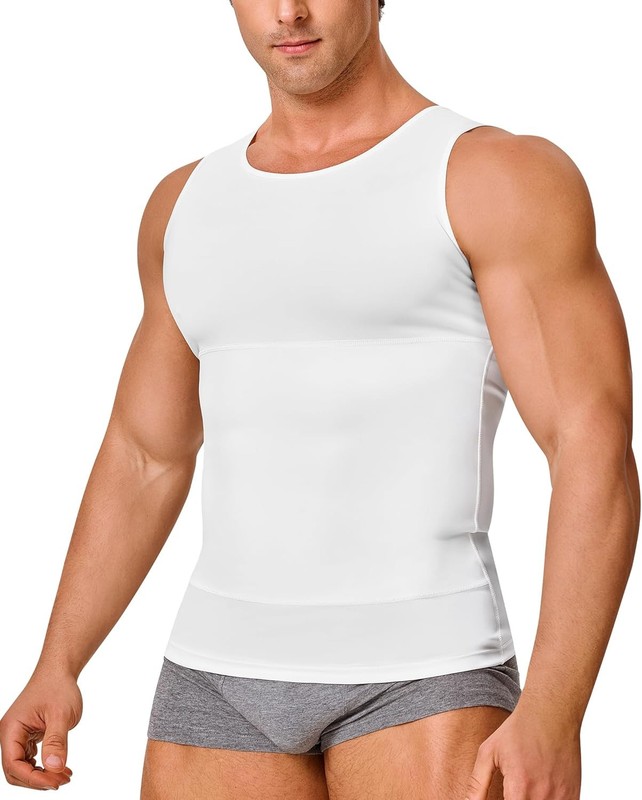 Men's Compression Tank Top Slimming Body Shaper Tummy Control Undershirt Shirt gallery