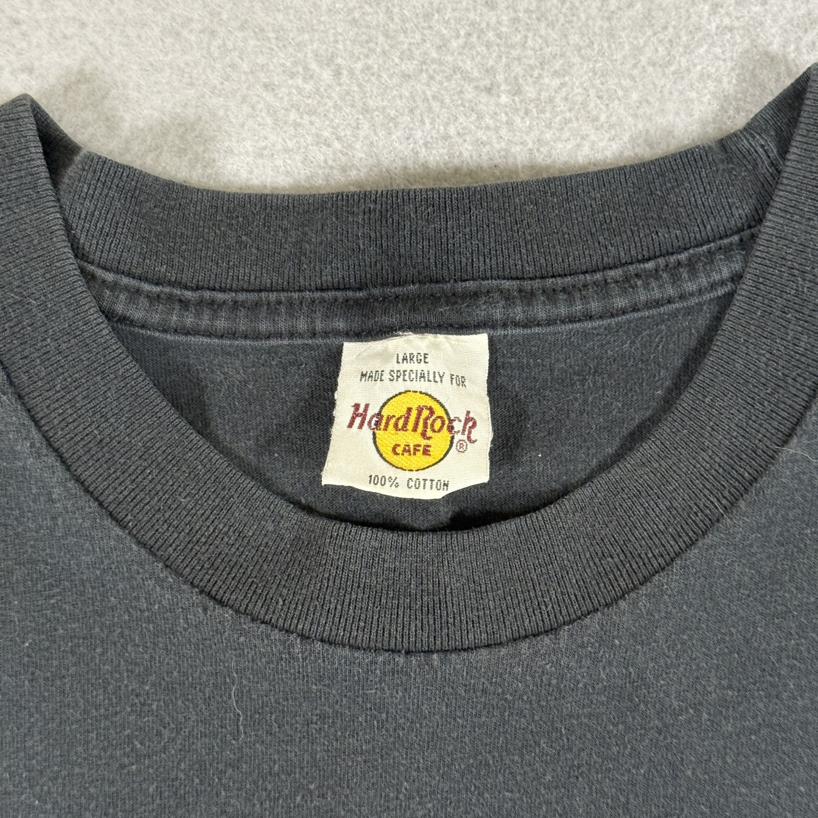 Hard Rock Cafe T-Shirt Men's L Black Y2K Raised Puff Print 100% Cotton gallery