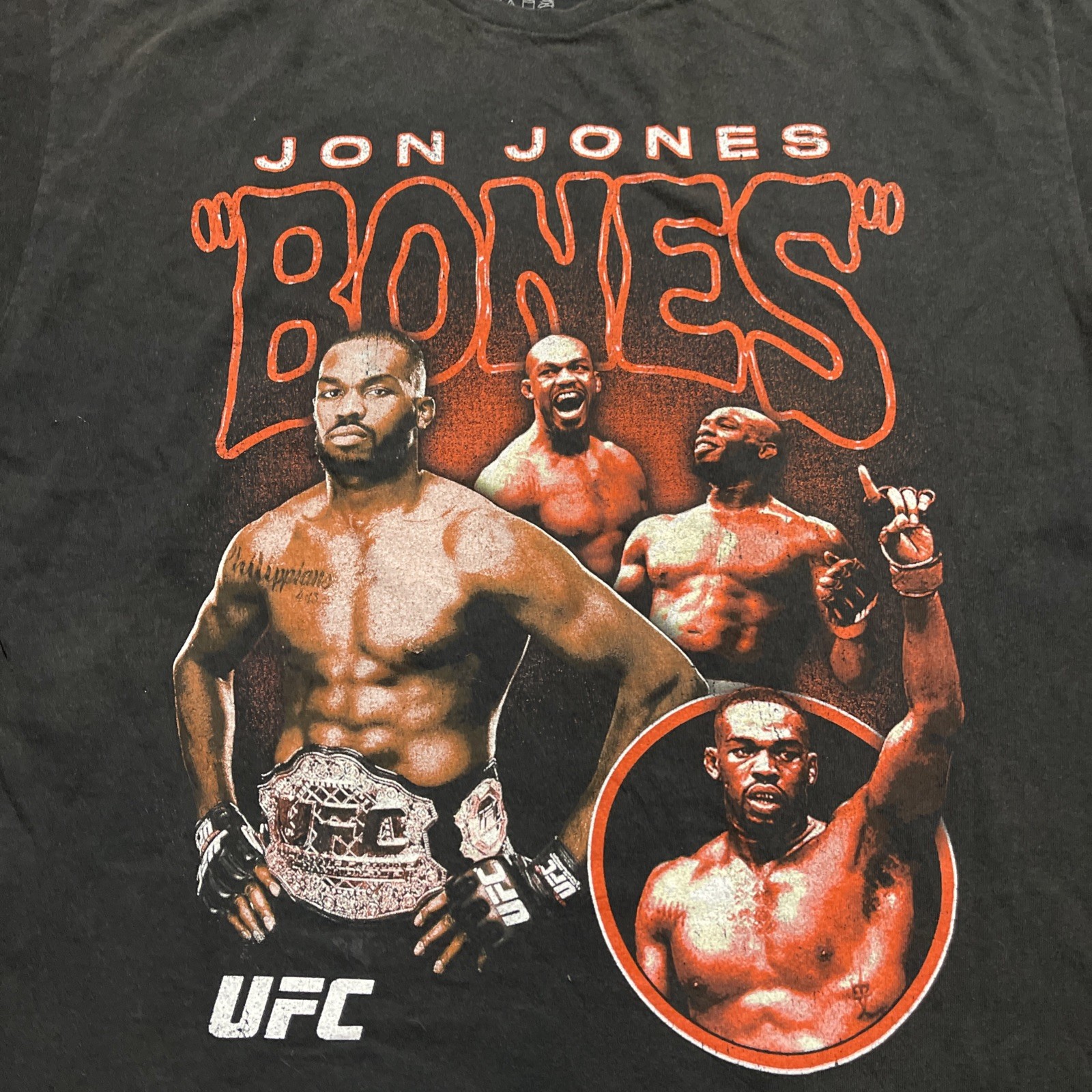 XL Jon Bones Jones UFC Fighting MMA Boxing Black Shirt GOAT Streetwear gallery