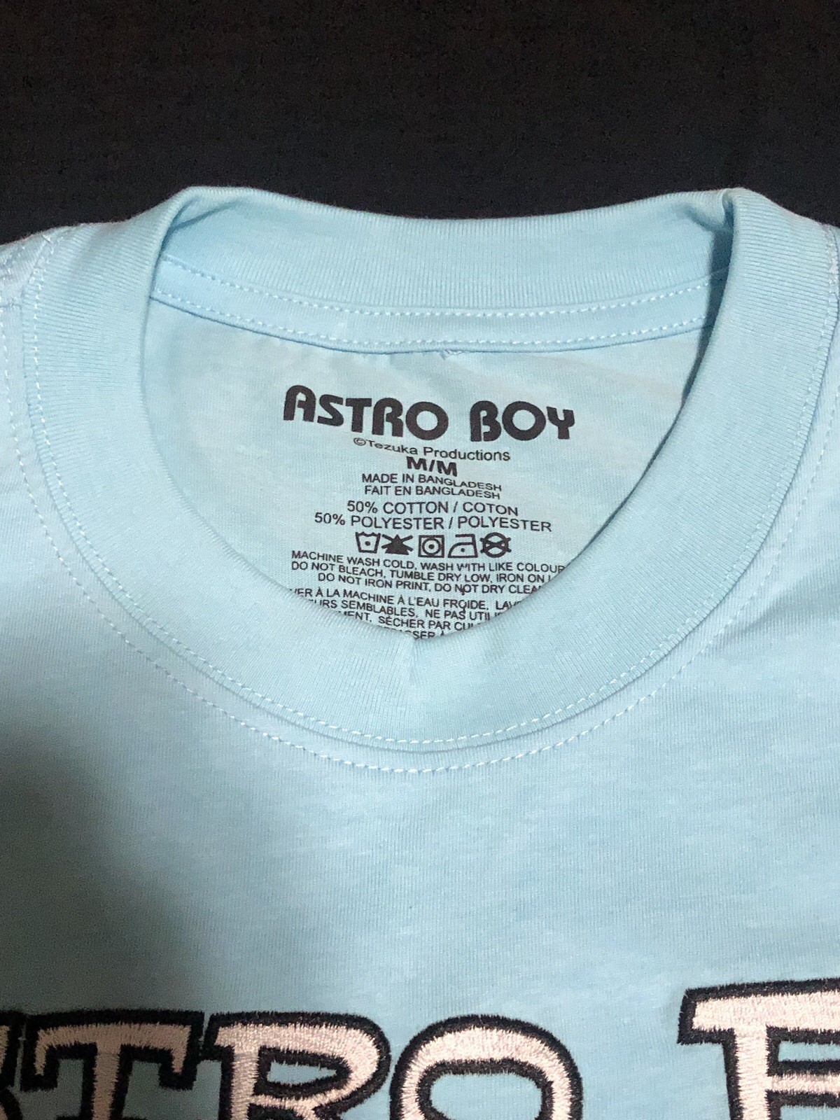 Astro Boy Flower Embroidered Light Blue Short Sleeve T-Shirt L, Lightweight gallery
