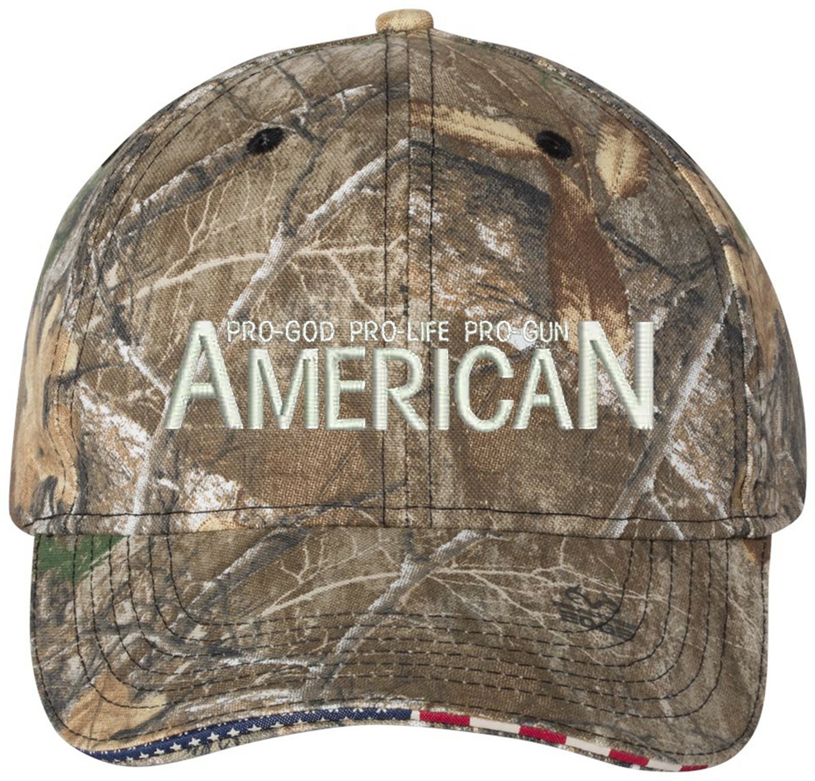 Pro God Pro Life Pro Gun 1 Color Embroidered Camo Structured Adjustable Hat gallery