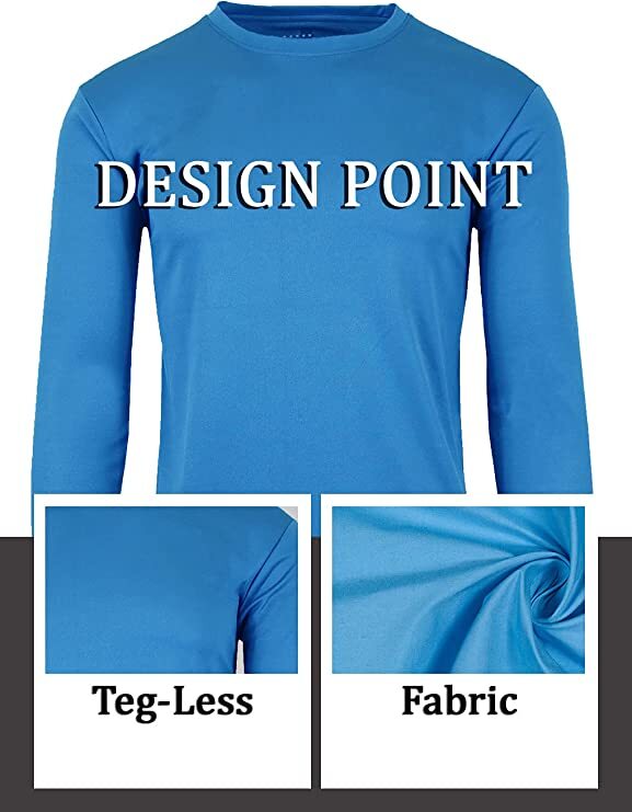 Mens Long Sleeve Crew Neck Performance Tees Layer Lounge Gym Work Casual NEW gallery
