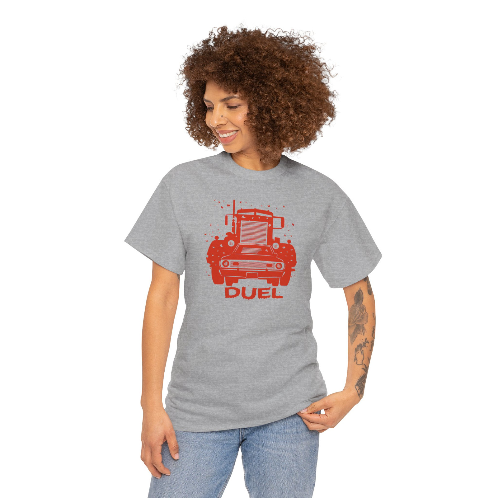 Road Duel T-Shirt, Car vs Killer Truck Vintage Road Chase Tee for Cult Film Fans gallery
