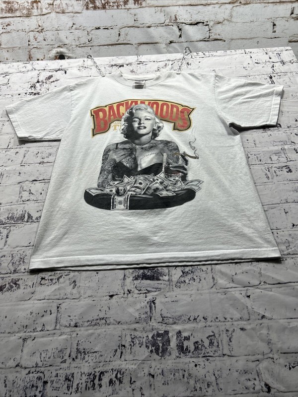 Backwoods Always True Marilyn Monroe 420 White Graphic T-Shirt Men’s XL gallery