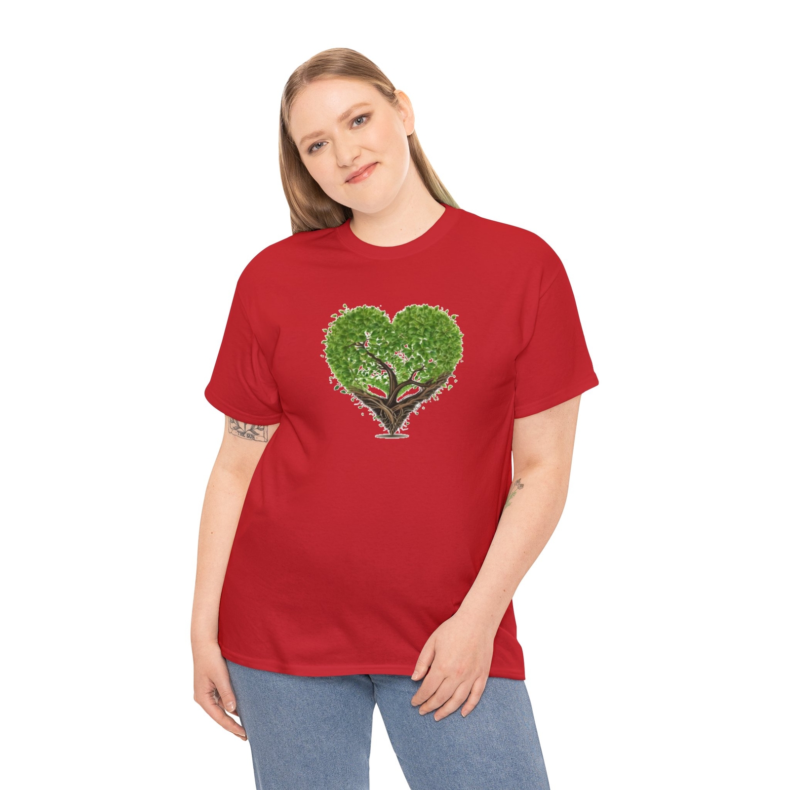 casual T shirt both men and woman T shirt with tree heart print design markeup