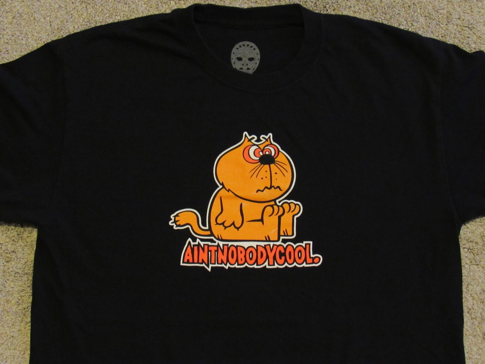 AINT NOBODY COOL Tripping Cat T-SHIRT Mens MED Street Wear Funny Drugs High OOP
