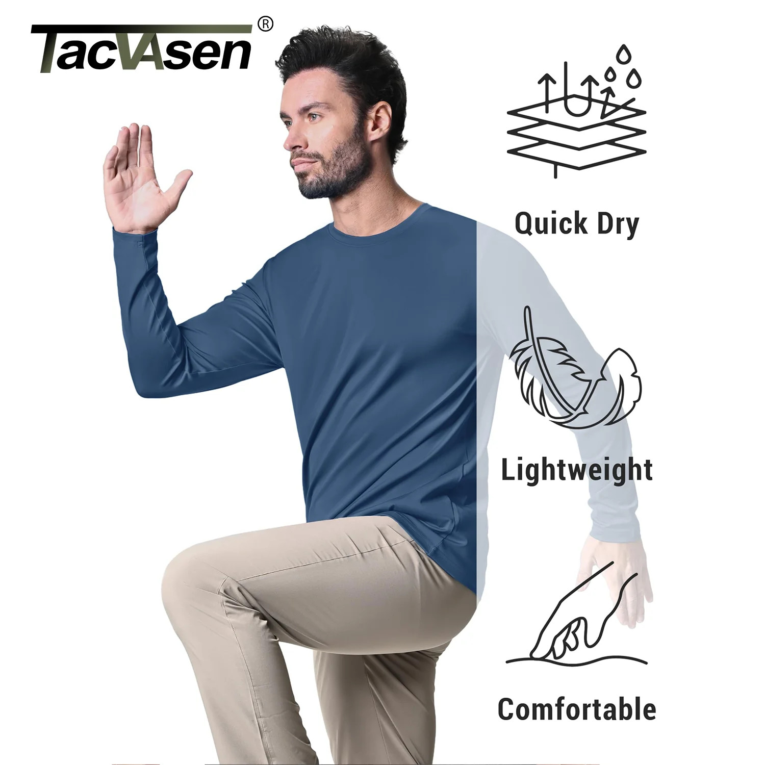 80+ Sun Protection T-shirts Men's Qui Dry Long Sleeve Athlectic T gallery